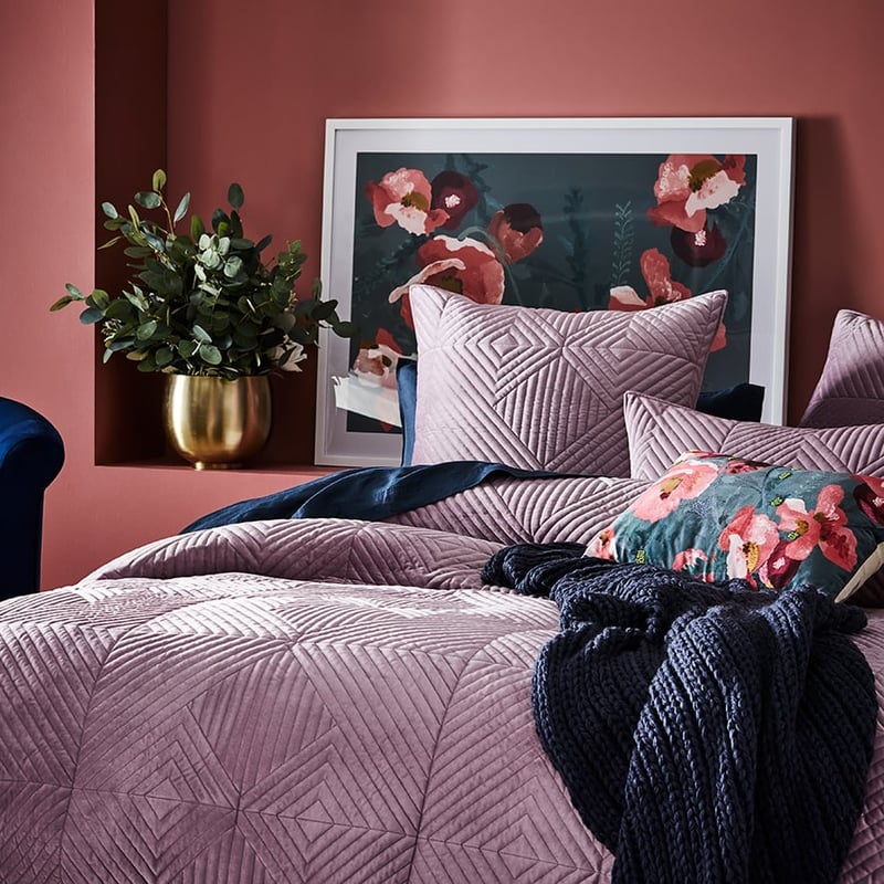 Newport Velvet Blossom Quilted Quilt Cover Separates