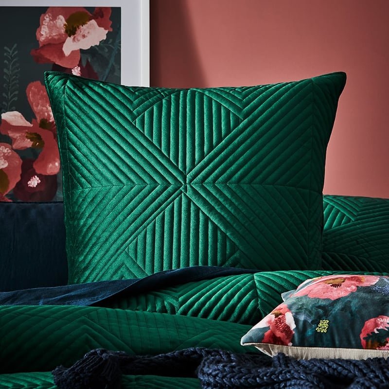 Newport Velvet Emerald Quilted Quilt Cover Separates
