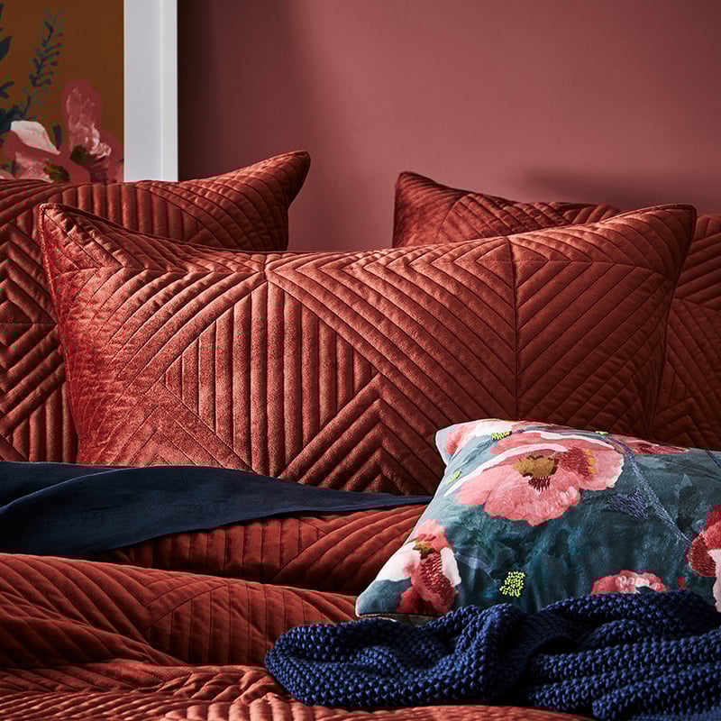 Newport Velvet Paprika Quilted Quilt Cover Separates