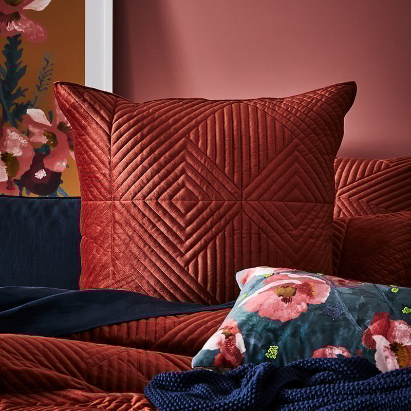 Newport Velvet Paprika Quilted Quilt Cover Separates