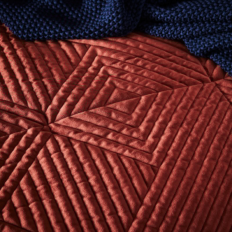 Newport Velvet Paprika Quilted Quilt Cover Separates