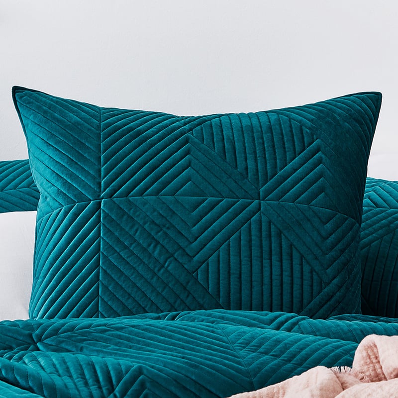 Newport Velvet Peacock Quilted Quilt Cover Separates