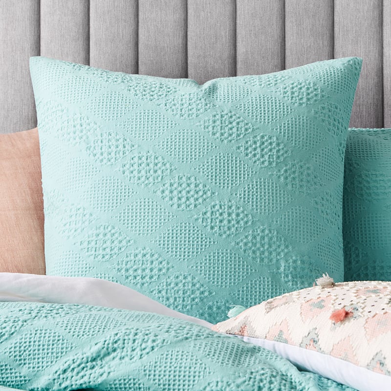 Capri Waffle Aqua Quilt Cover Set + Separates