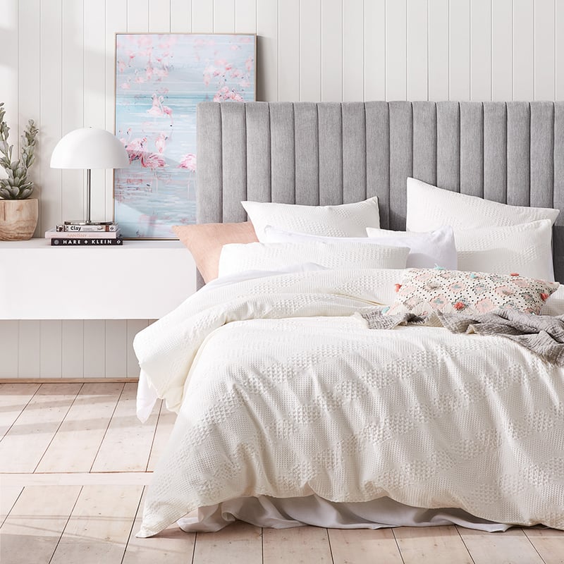 Capri Waffle White Quilt Cover Set + Separates