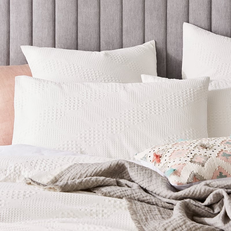 Capri Waffle White Quilt Cover Set + Separates