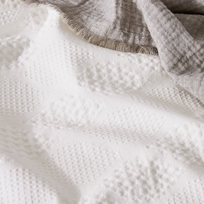 Capri Waffle White Quilt Cover Set + Separates