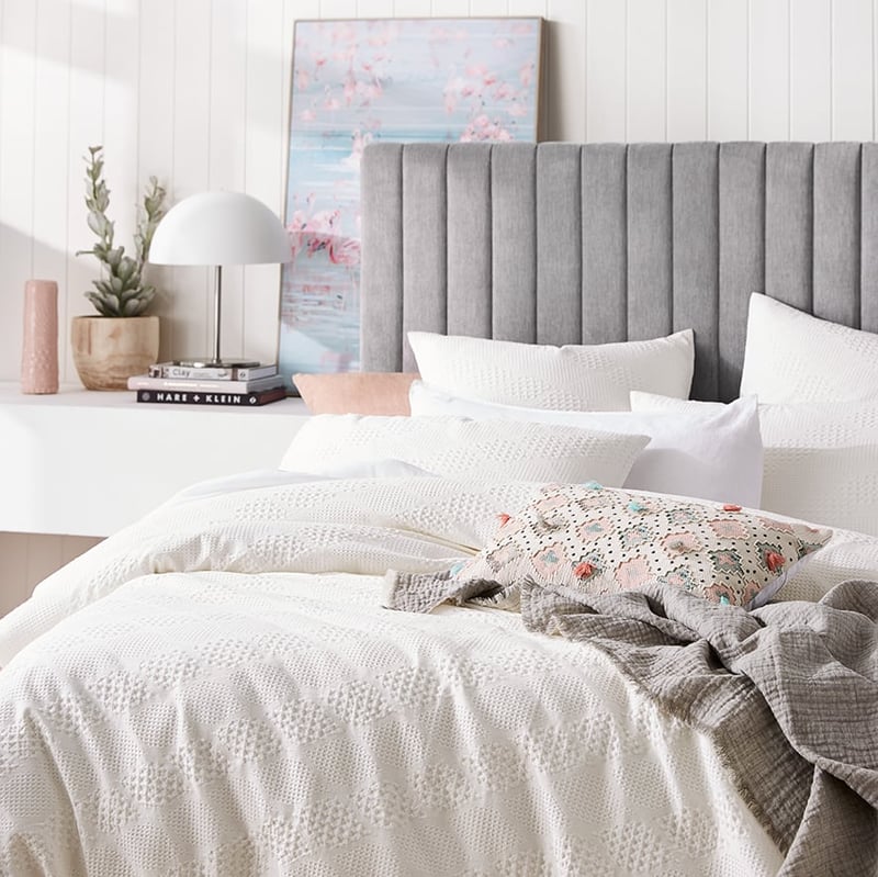 Capri Waffle White Quilt Cover Set + Separates