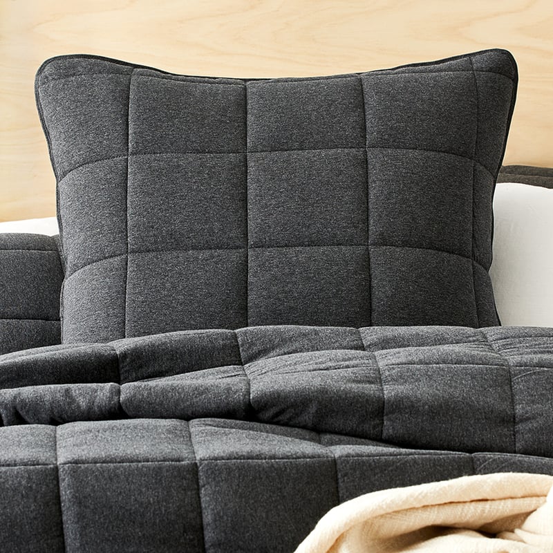 Ultra Soft Jersey Black Marble Quilted Coverlet Separates