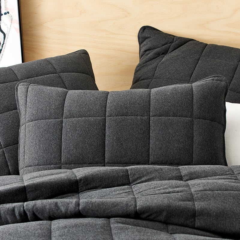 Ultra Soft Jersey Black Marble Quilted Coverlet Separates