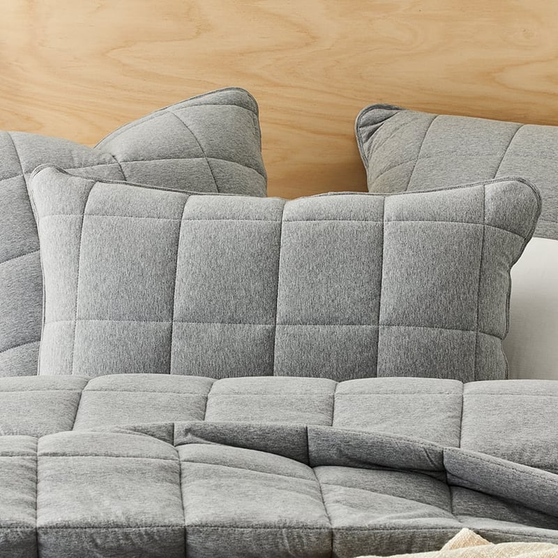 Ultra Soft Jersey Grey Marble Quilted Coverlet Separates