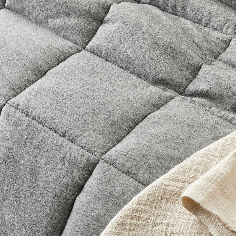 Ultra Soft Jersey Grey Marble Quilted Coverlet Separates