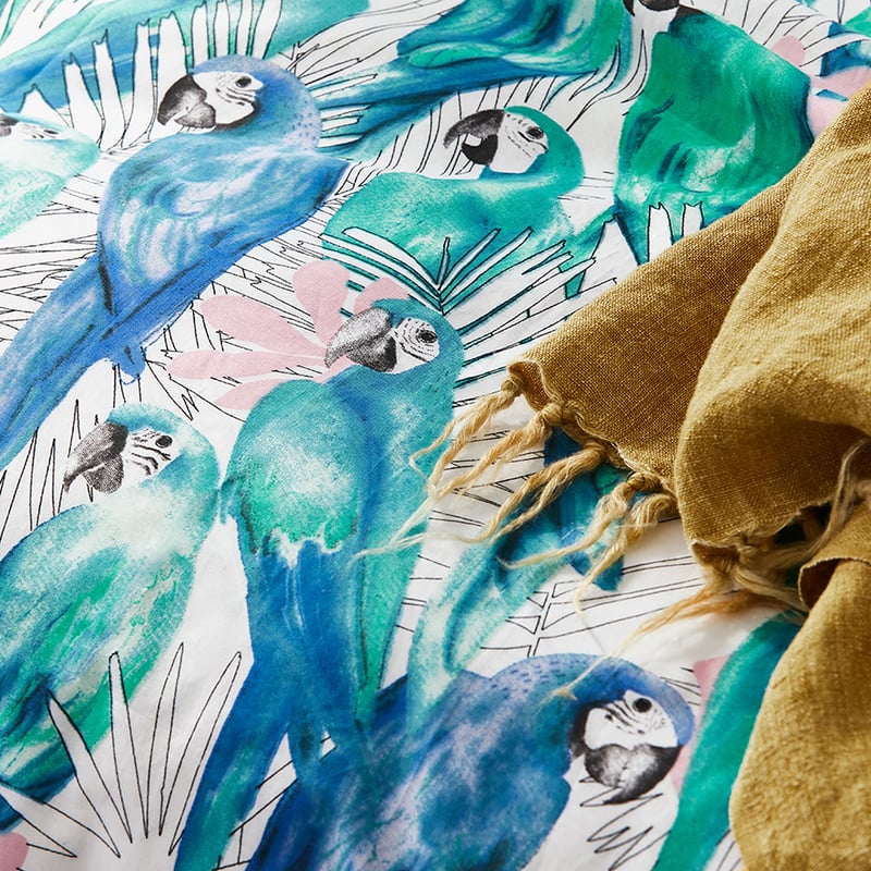 Pedro Parrot Aqua Quilt Cover Set + Separates