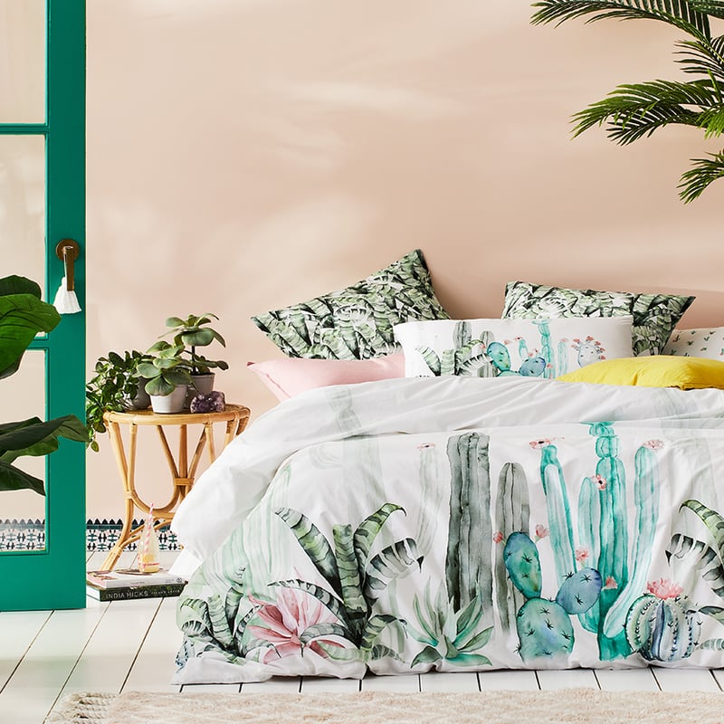 Cacti White Quilt Cover Set + Separates