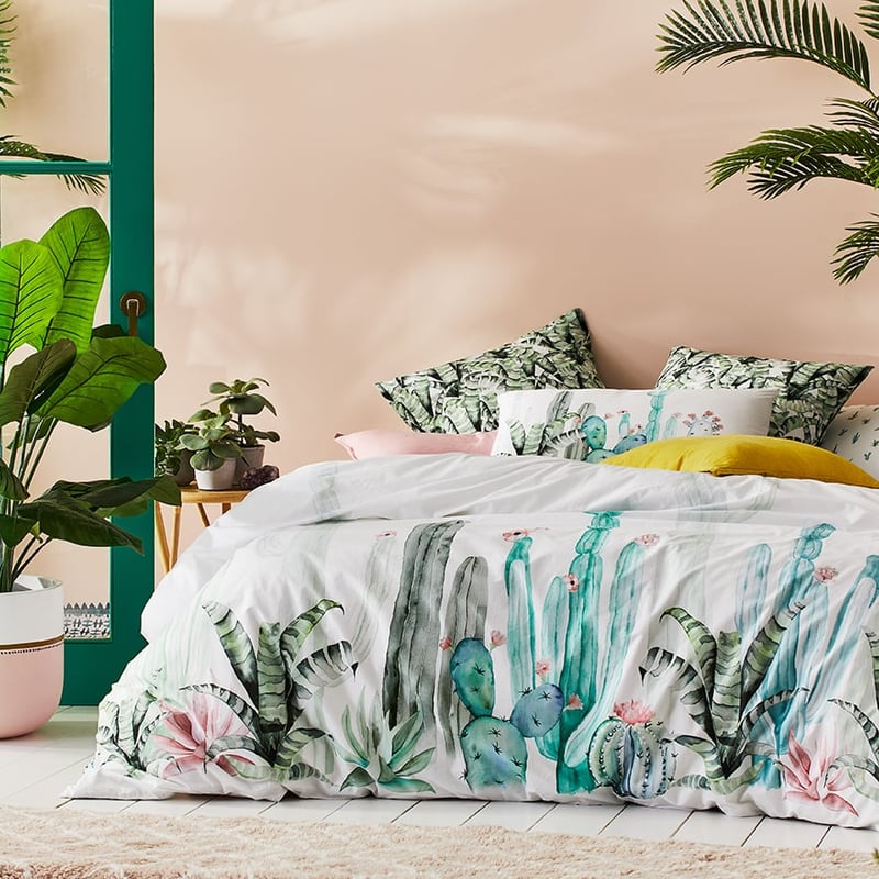 Cacti White Quilt Cover Set + Separates