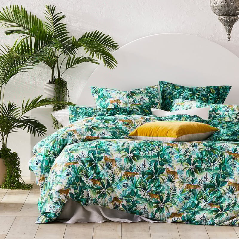 Jungle Cheetah Fern Quilt Cover Set + Separates