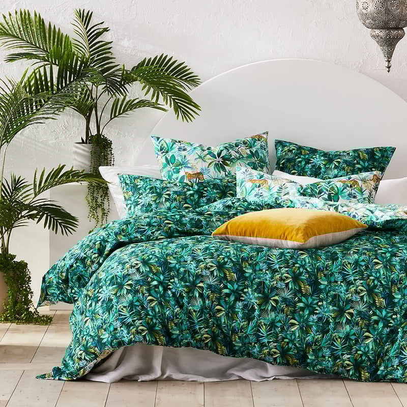 Jungle Cheetah Fern Quilt Cover Set + Separates