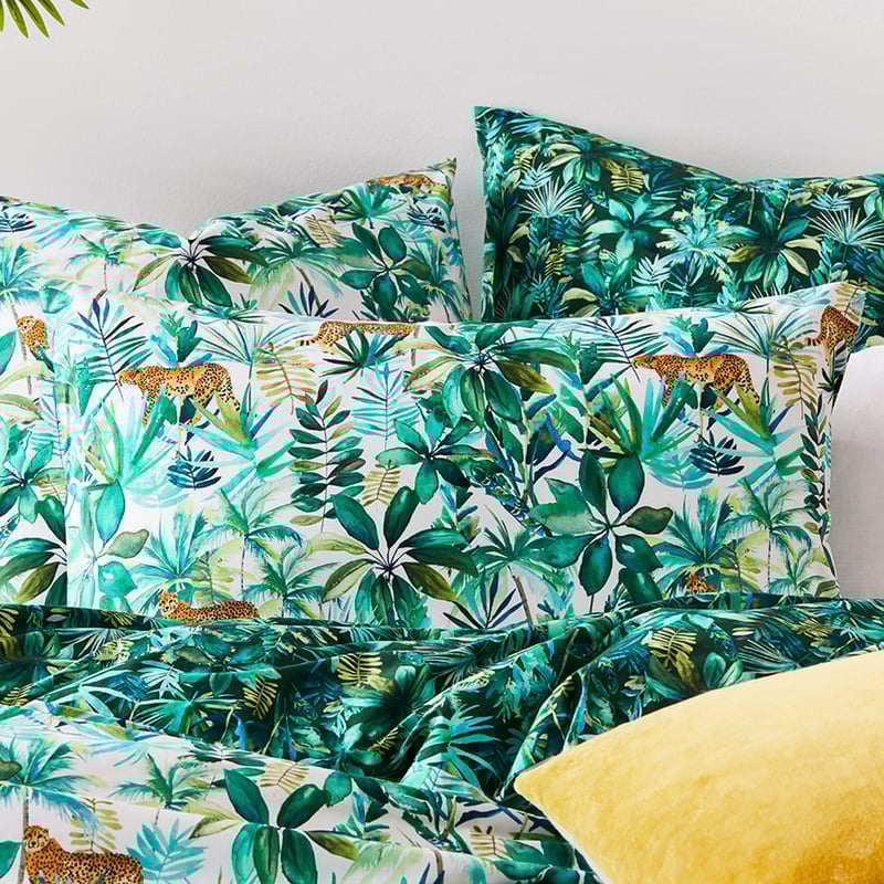 Jungle Cheetah Fern Quilt Cover Set + Separates