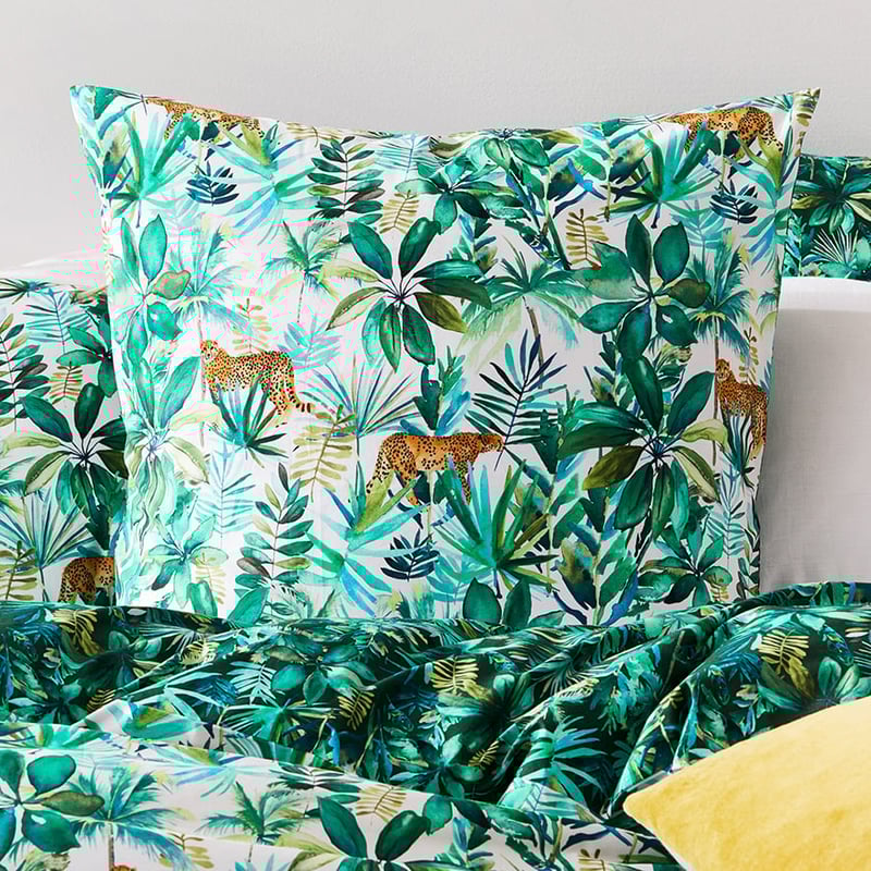 Jungle Cheetah Fern Quilt Cover Set + Separates