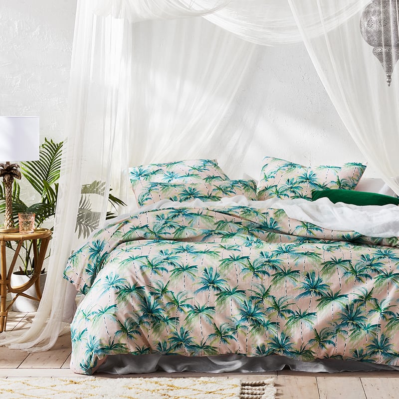 Vintage Palm Pink Quilt Cover Set + Separates