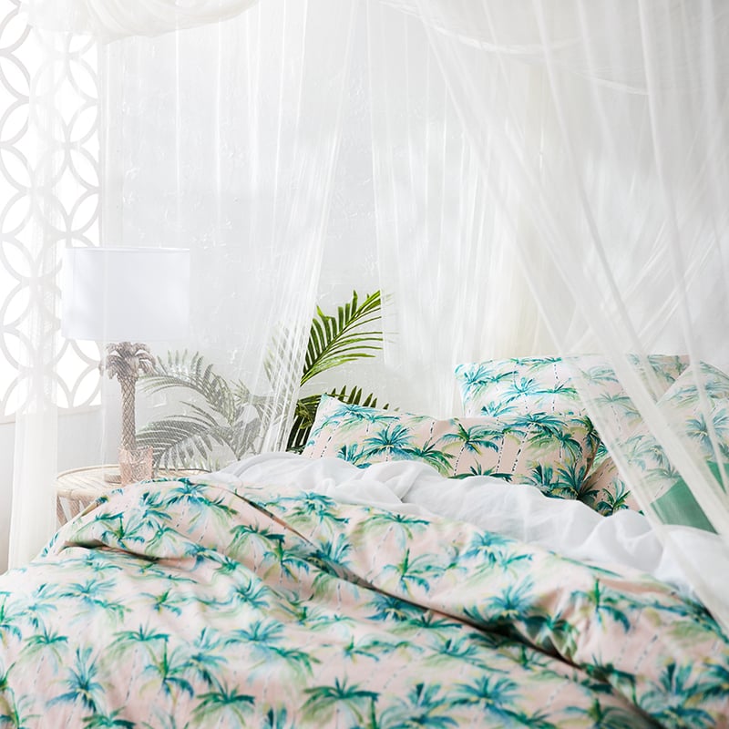 Vintage Palm Pink Quilt Cover Set + Separates