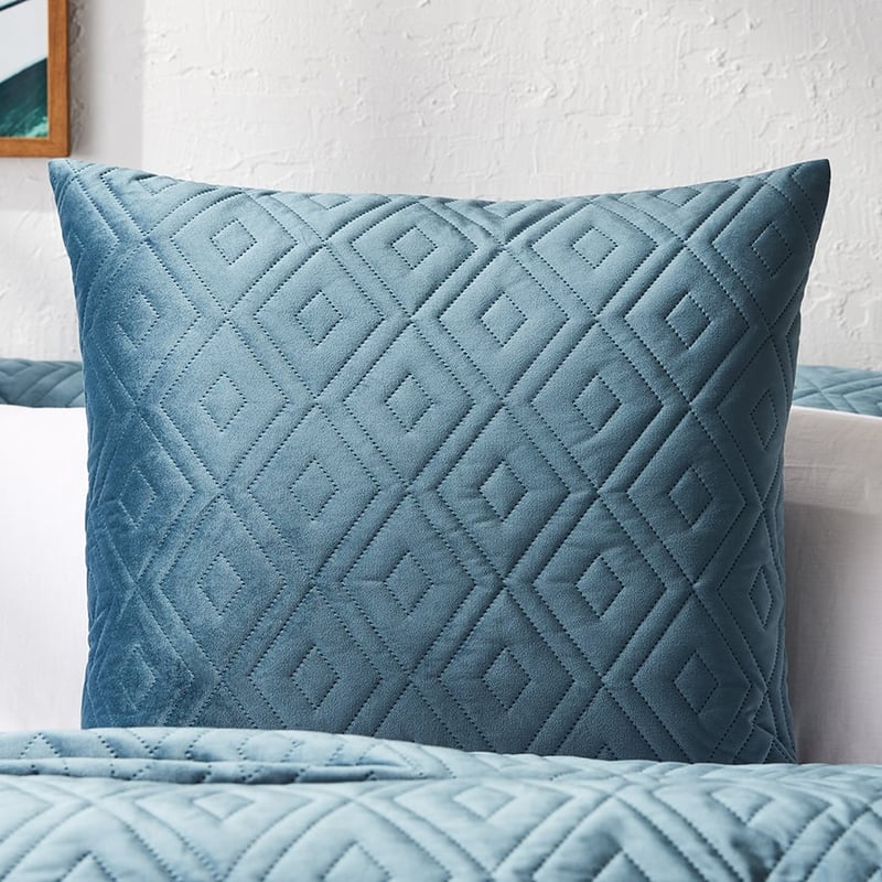 Aura Velvet Air Force Blue Quilted Quilt Cover Separates