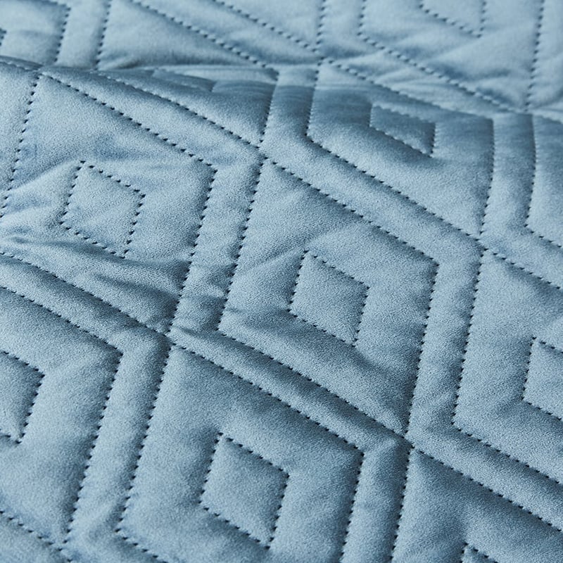 Aura Velvet Air Force Blue Quilted Quilt Cover Separates