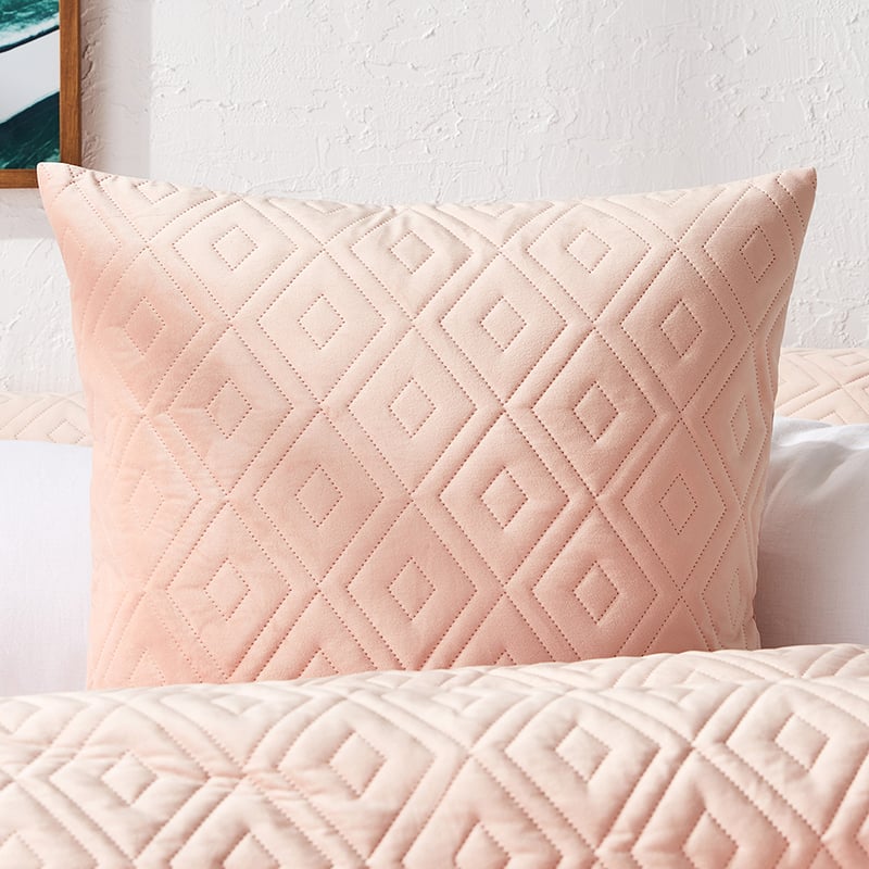 Aura Velvet Peach Pink Quilted Quilt Cover Separates
