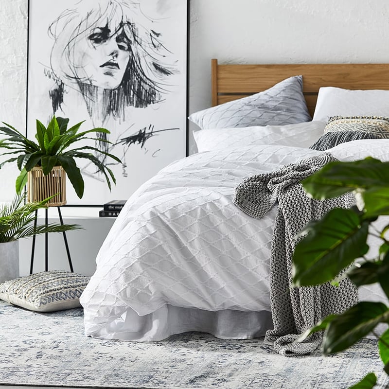 Echo White Quilt Cover Set + Separates