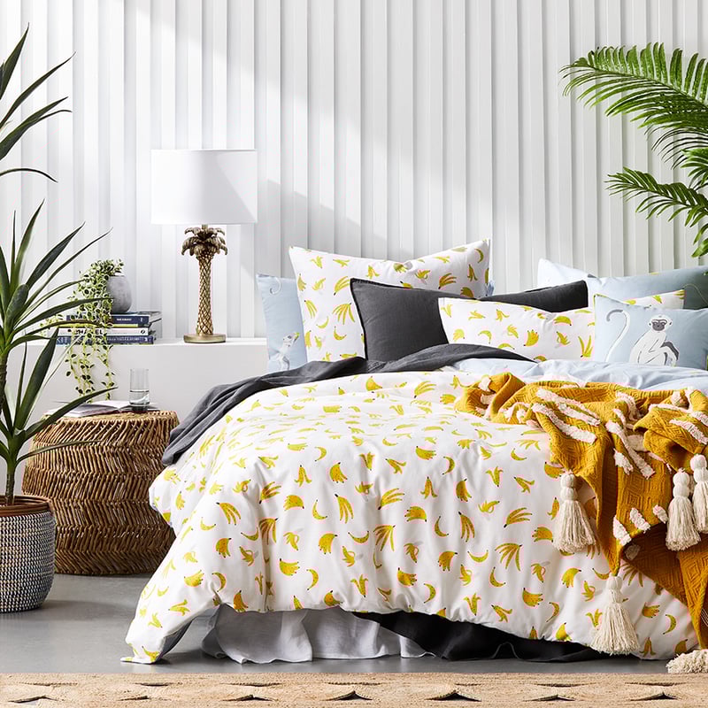 Cheeky Monkey Steel Quilt Cover Set + Separates