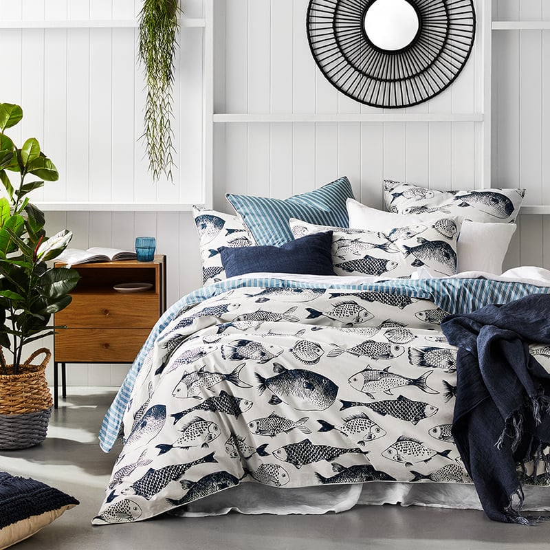 Something Fishy Ink Quilt Cover Set + Separates