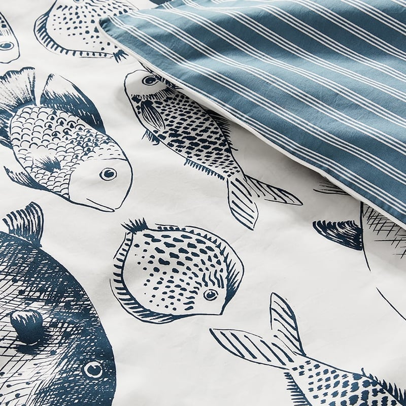 Something Fishy Ink Quilt Cover Set + Separates