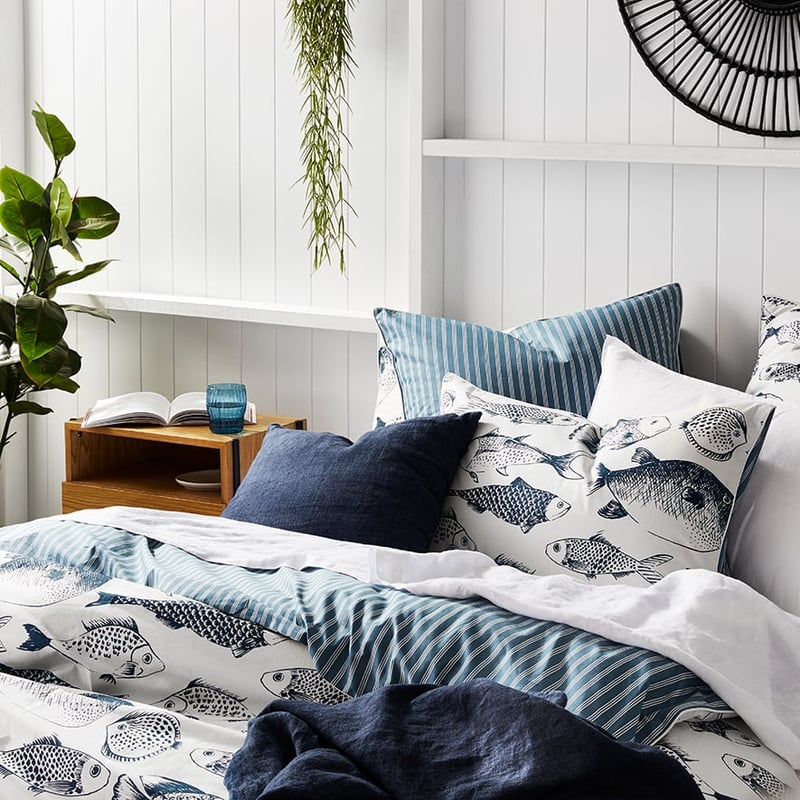 Something Fishy Ink Quilt Cover Set + Separates