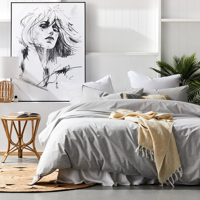 Eco Cotton Grey Quilt Cover Set + Separates