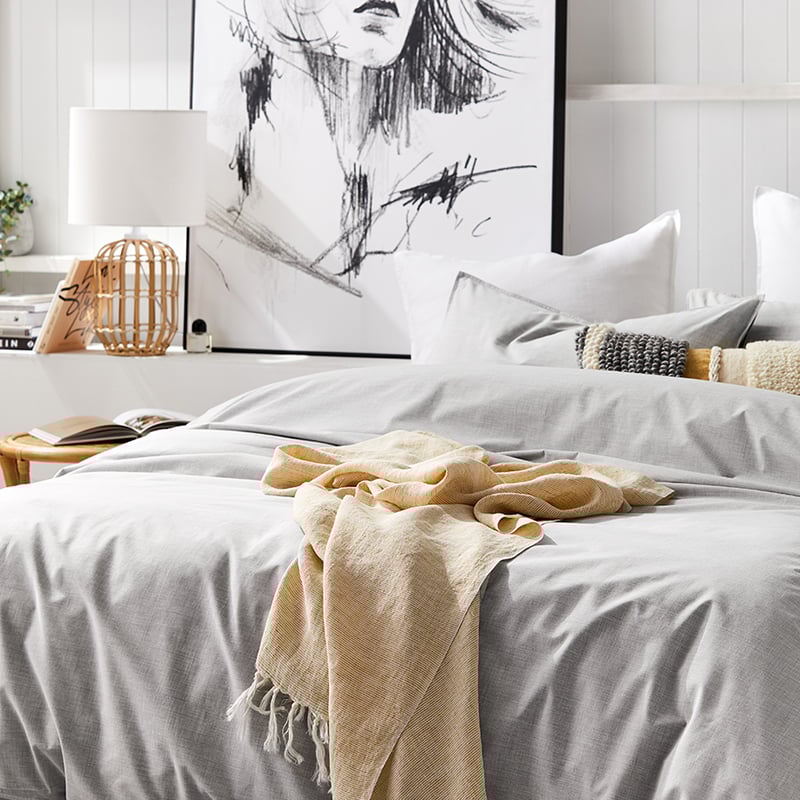 Eco Cotton Grey Quilt Cover Set + Separates