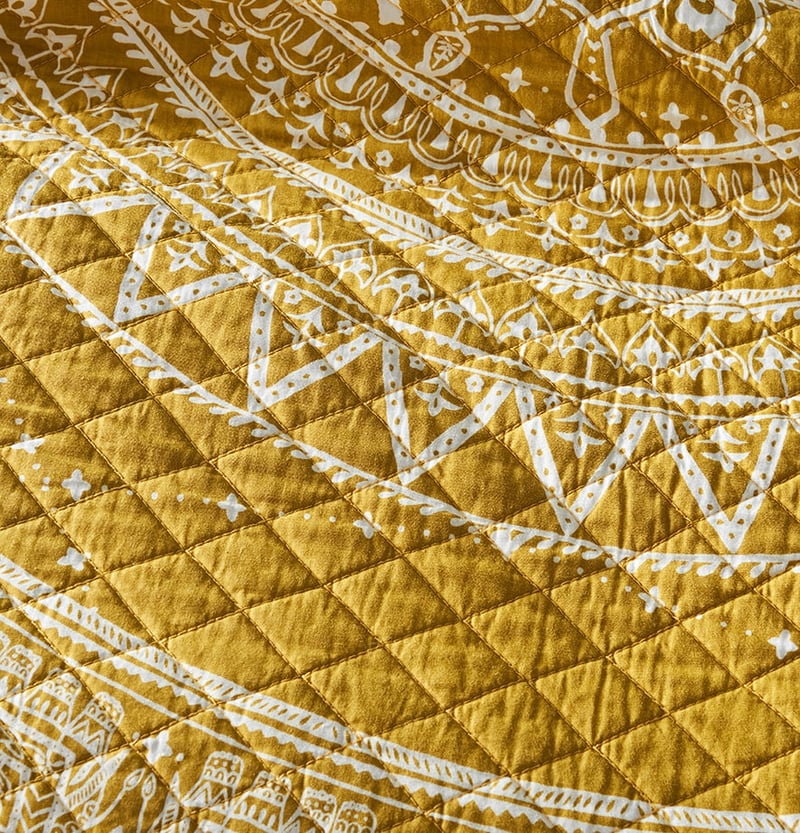 Henna Mustard Quilted Quilt Cover Separates