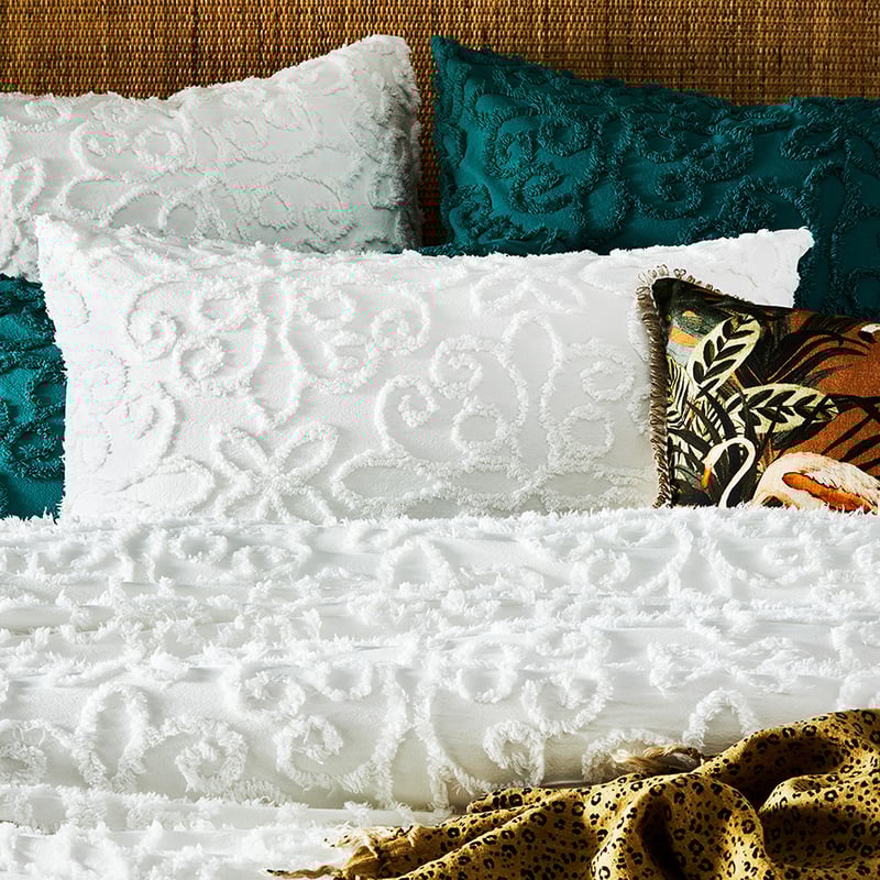 Savannah Chenille Natural Quilt Cover Separates