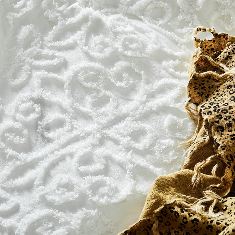 Savannah Chenille Natural Quilt Cover Separates