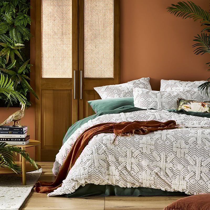 Alira Chenille Natural Quilt Cover Separates