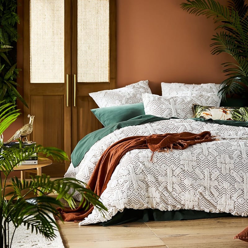 Alira Chenille Natural Quilt Cover Separates