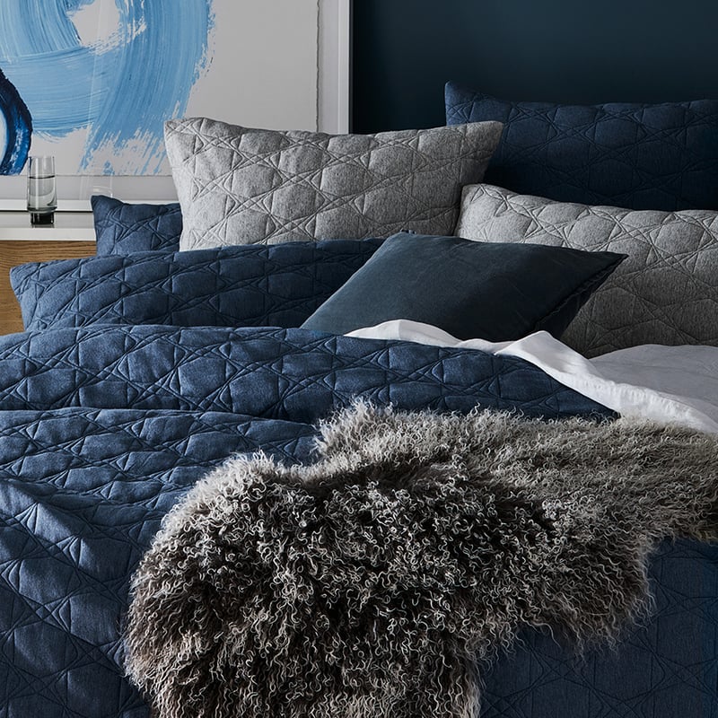 Fargo Quilted Bamboo Cotton Jersey Denim Quilt Cover Separates