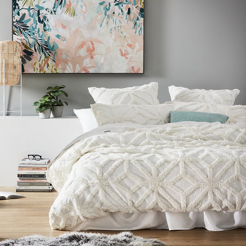 Monaco Chenille Natural Quilt Cover Separates