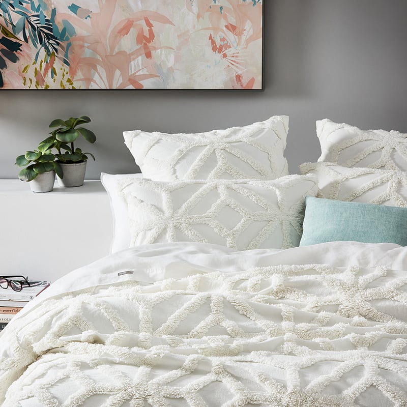 Monaco Chenille Natural Quilt Cover Separates