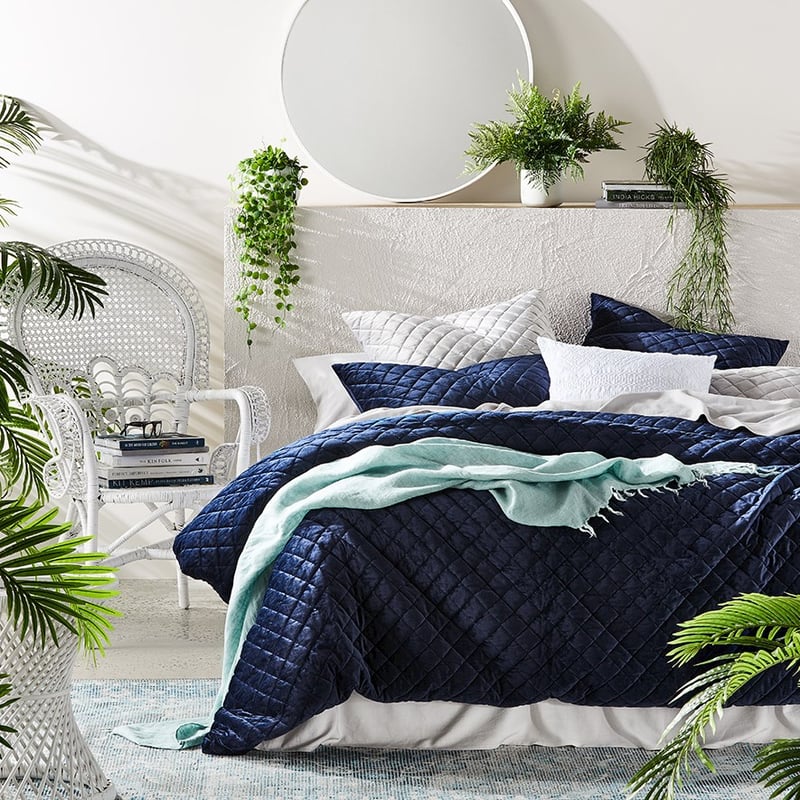 Aria Velvet Midnight Quilted Quilt Cover Separates