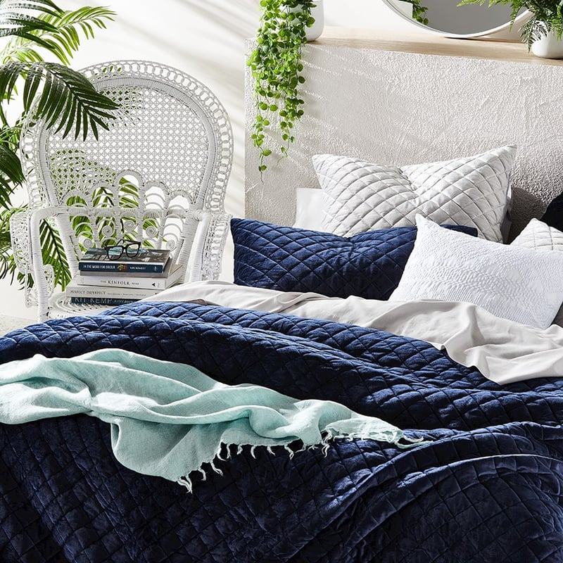 Aria Velvet Midnight Quilted Quilt Cover Separates