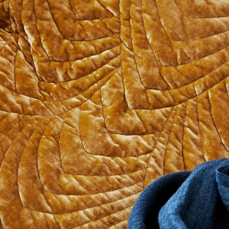 Carraway Velvet Gold Quilted Quilt Cover Separates