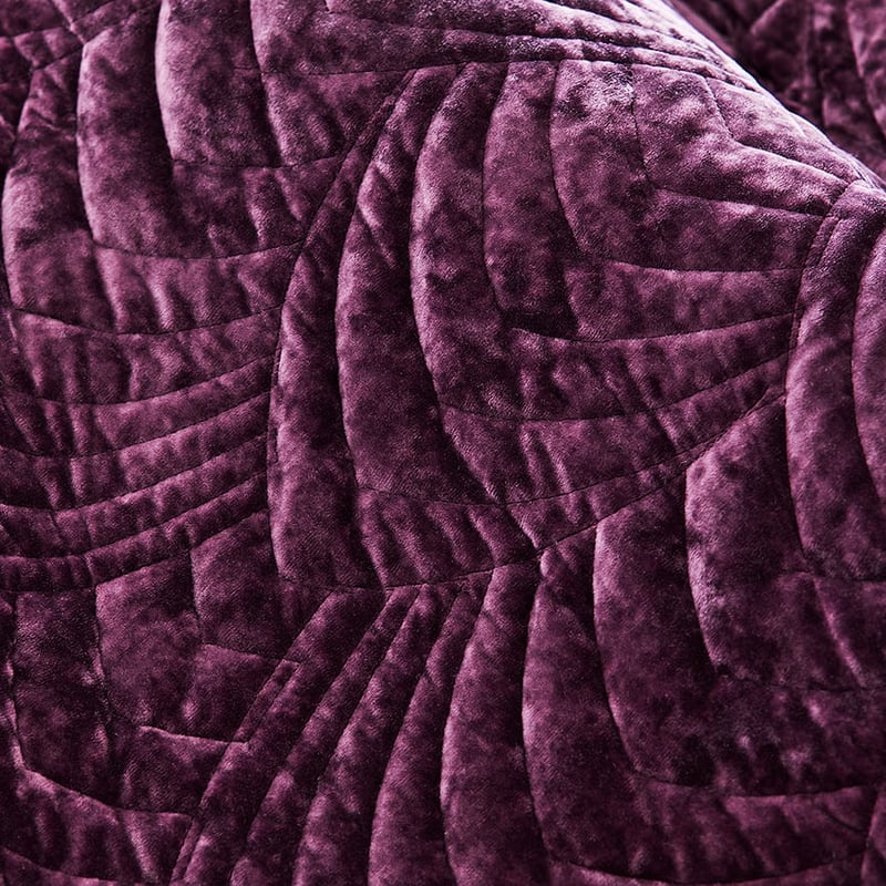 Carraway Velvet Plum Quilted Quilt Cover Separates
