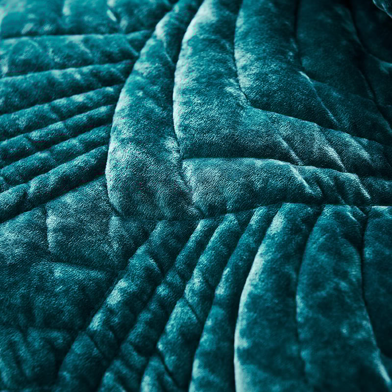 Carraway Velvet Teal Quilted Quilt Cover Separates