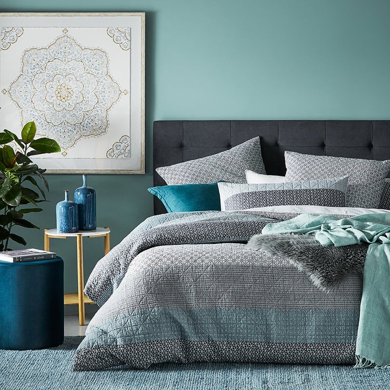 Riku Slate Quilted Quilt Cover Separates