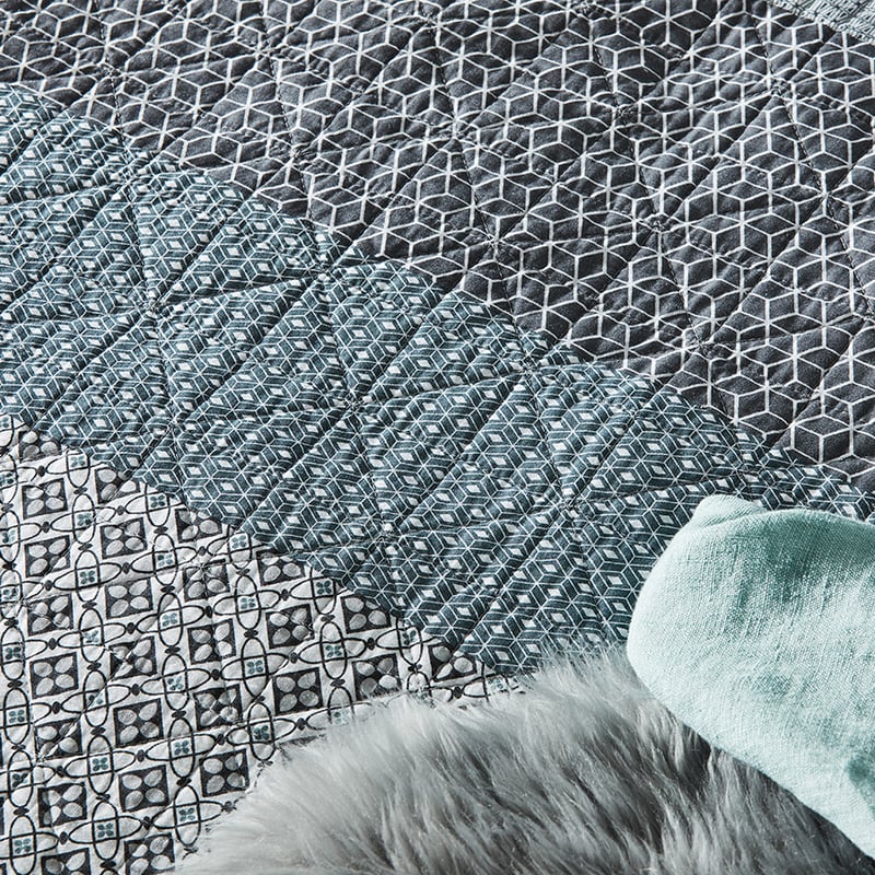Riku Slate Quilted Quilt Cover Separates