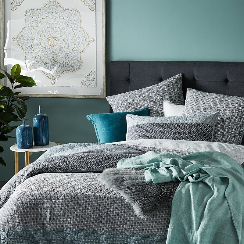 Riku Slate Quilted Quilt Cover Separates
